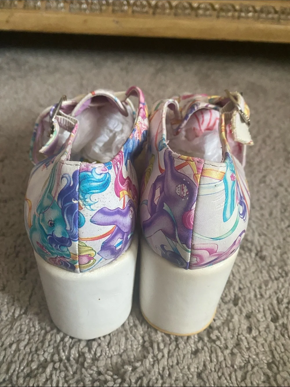 Iron Fist My little pony Multi-Color Printed platform sandals size 6 US